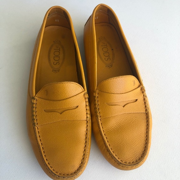 Tods Yellow Mustard Loafers Size 9 